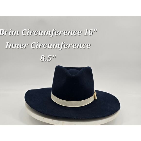 Rocking C by Cavender’s Boho Western‎ Navy Wool Felt Fedora main image 9